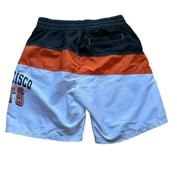San Francisco Giants Mesh Black Orange White Color Block Swimming Trunks Shorts - Picture 4 of 12